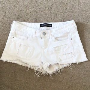White express denim shorts
